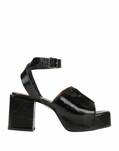 Moma Woman Sandals Black Leather Cover