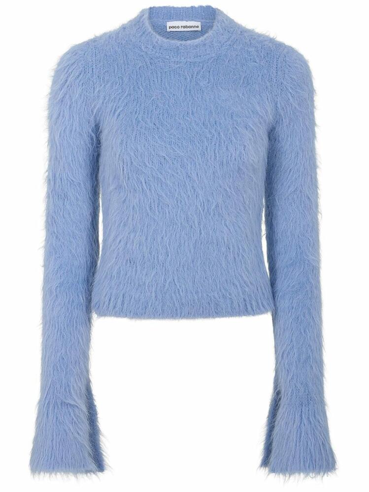 Rabanne flared-cuff wool jumper - Blue Cover