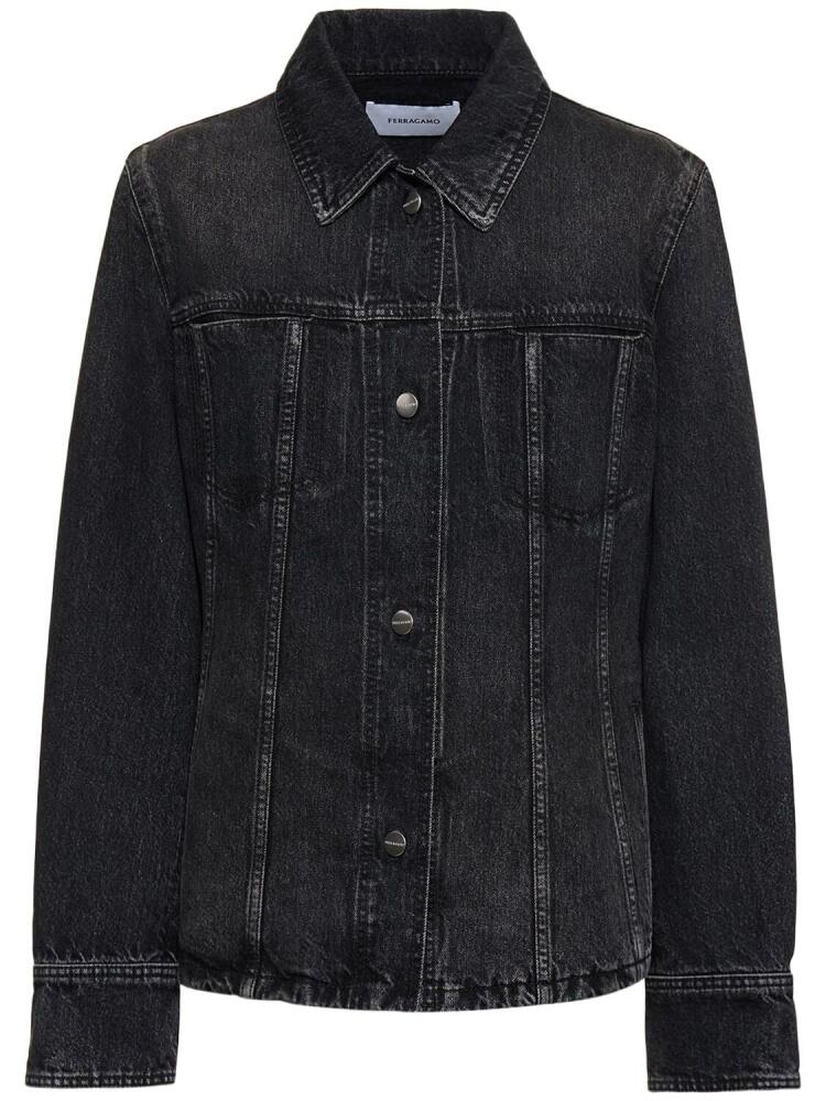 FERRAGAMO Fitted Denim Shirt Jacket Cover