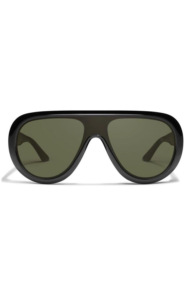 QUAY Set List 54mm Aviator Sunglasses in Black/green Cover