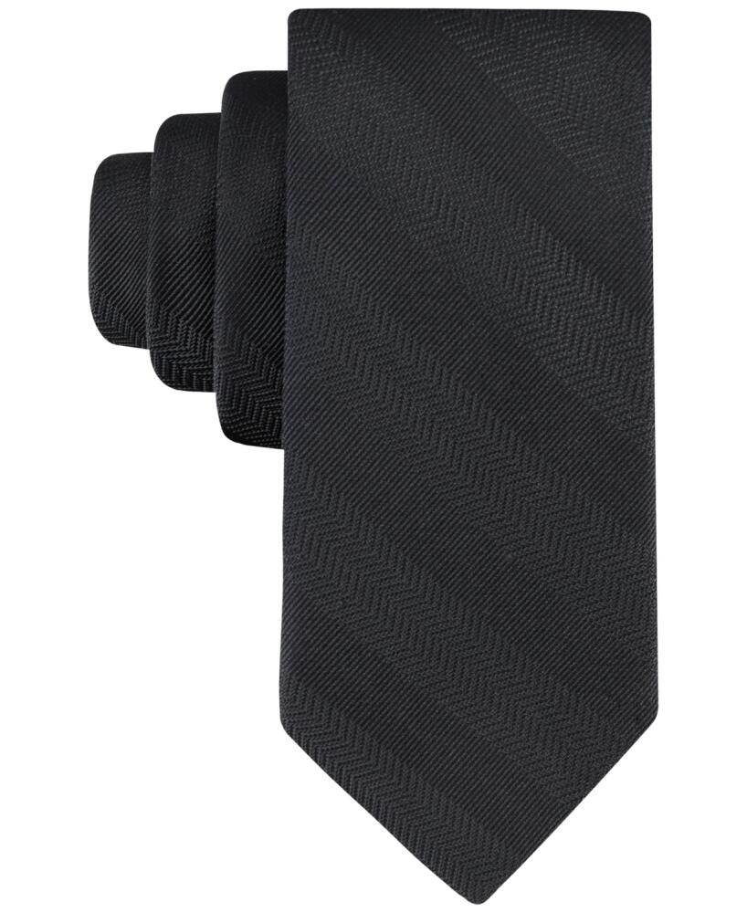 Tommy Hilfiger Men's Camden Solid Stripe Tie - Black Cover