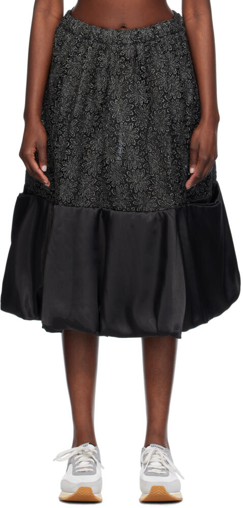 Comme des Garçons Comme des Garçons Black Floral Midi Skirt Cover