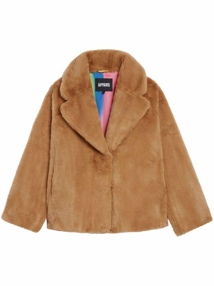 Apparis faux-fur long-sleeve jacket - Brown Cover