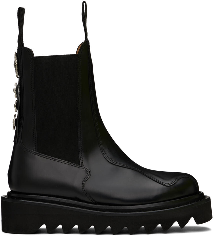 Toga Pulla SSENSE Exclusive Black Leather Chelsea Boots Cover