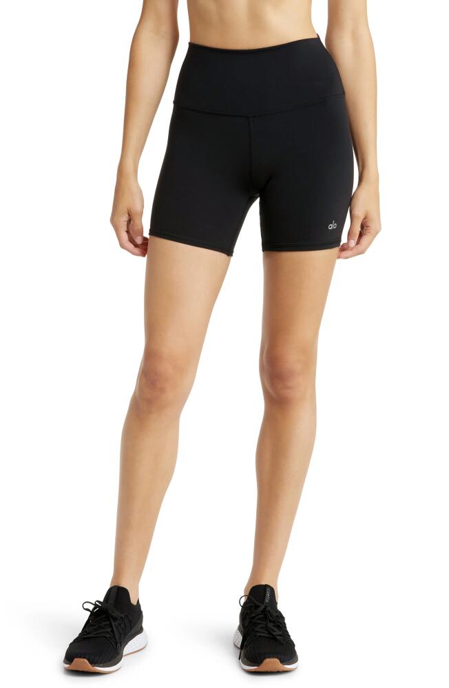 Alo Airbrush High Waist Bike Shorts in Black Cover