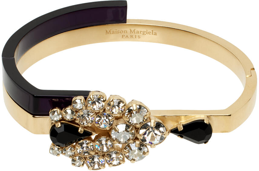 Maison Margiela Gold & Black Crystal Bracelet Cover