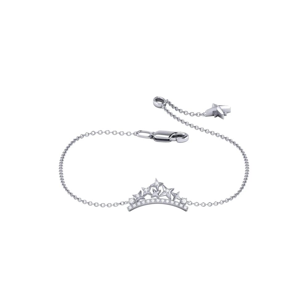 LuvMyJewelry Starry Cascade Sterling Silver Diamond Tiara Bracelet Cover