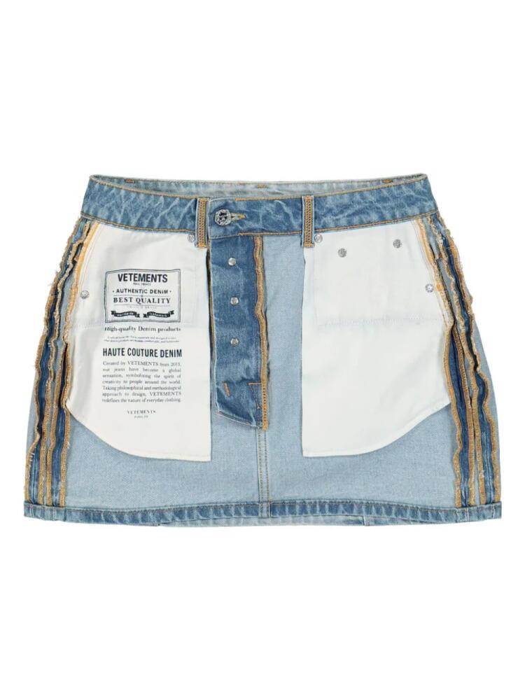 VETEMENTS Inside-Out Denim skirt - Blue Cover