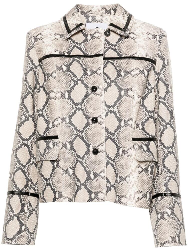 Marine Serre python-print jacket - Neutrals Cover