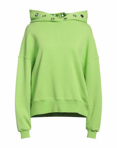 Khrisjoy Woman Sweatshirt Acid green Cotton Cover