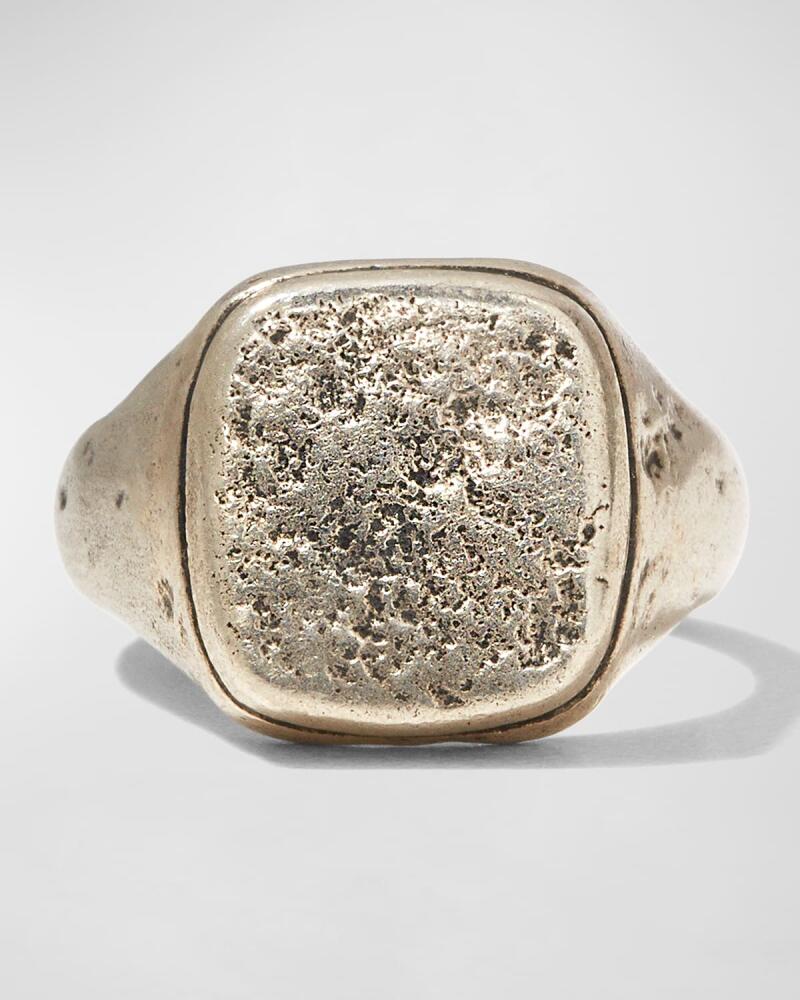 John Varvatos Men's Distressed Silver Signet Ring Cover