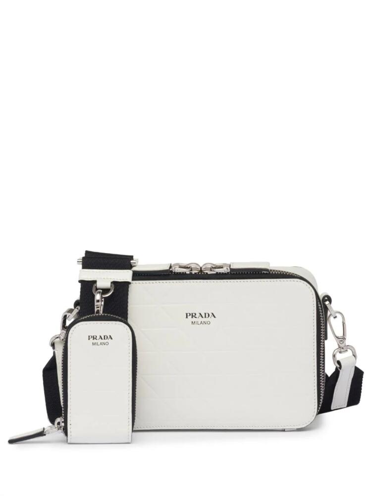 Prada Brique embossed leather shoulder bag - White Cover