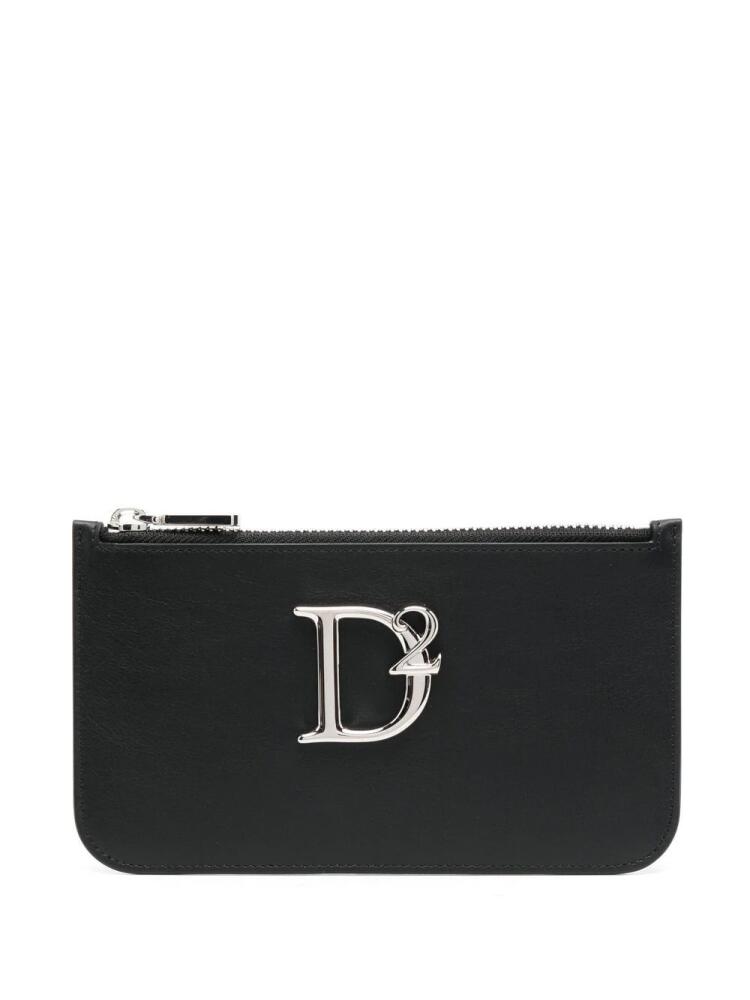 DSQUARED2 logo-plaque leather purse - Black Cover