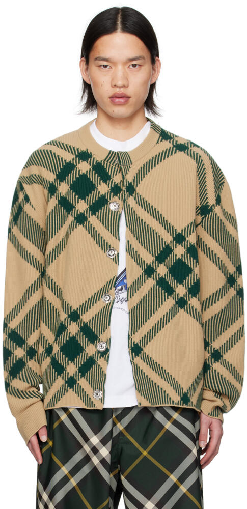 Burberry Beige Check Cardigan Cover