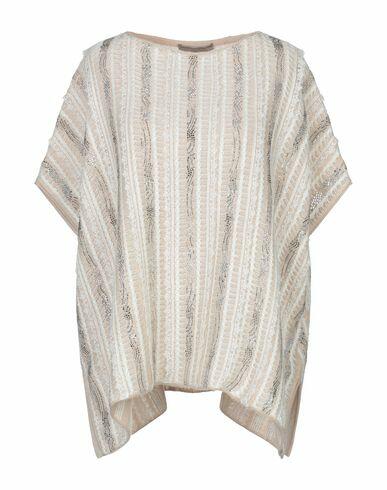 Ermanno Scervino Woman Sweater Beige Cashmere, Hemp, Silk, Polyamide, Aluminum Cover