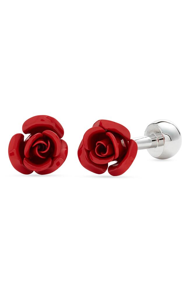 CLIFTON WILSON Rose Bud Cuff Links in Red Cover