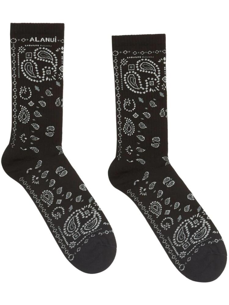 Alanui bandana-print socks - Black Cover