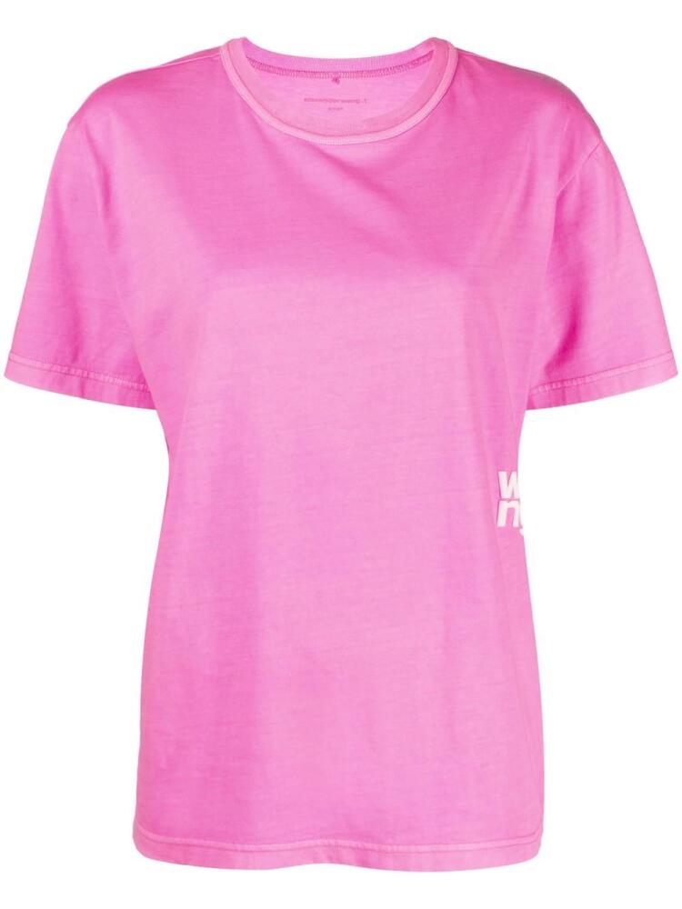 Alexander Wang rubberised-logo cotton T-shirt - Pink Cover