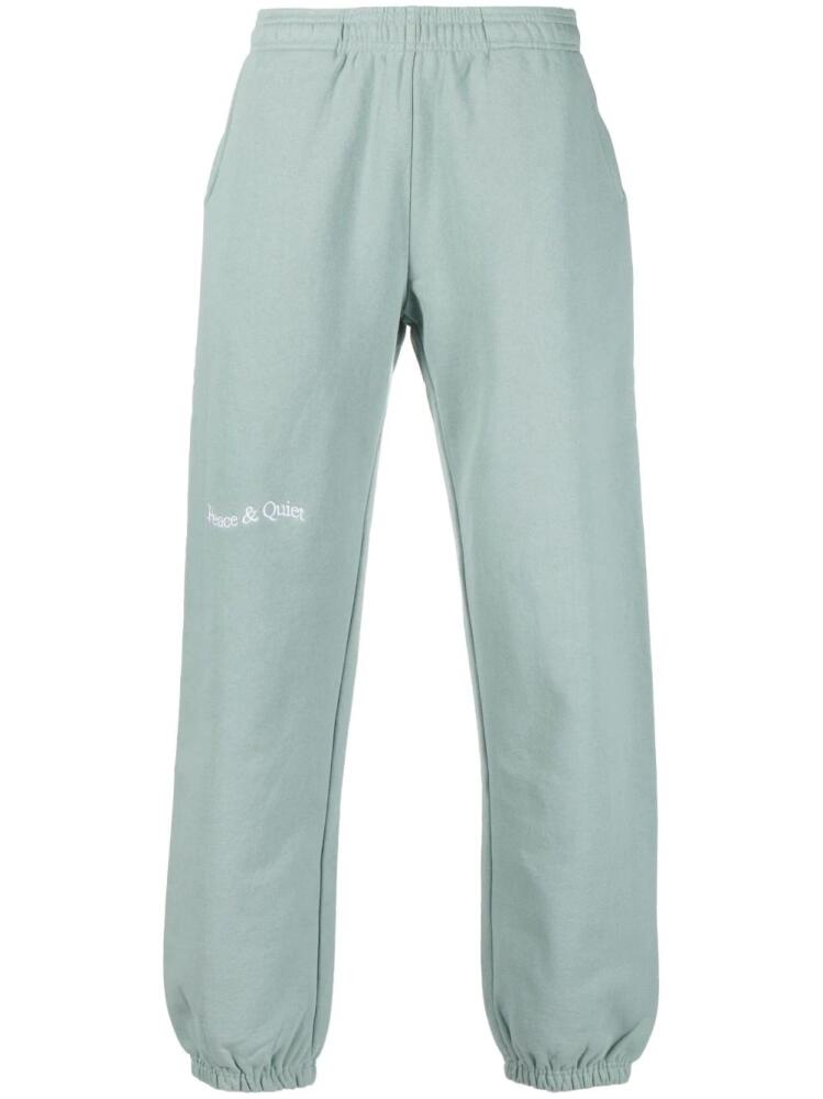 Museum Of Peace & Quiet logo-embroidered cotton track pants - Green Cover