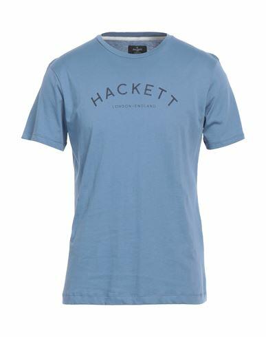 Hackett Man T-shirt Slate blue Cotton Cover