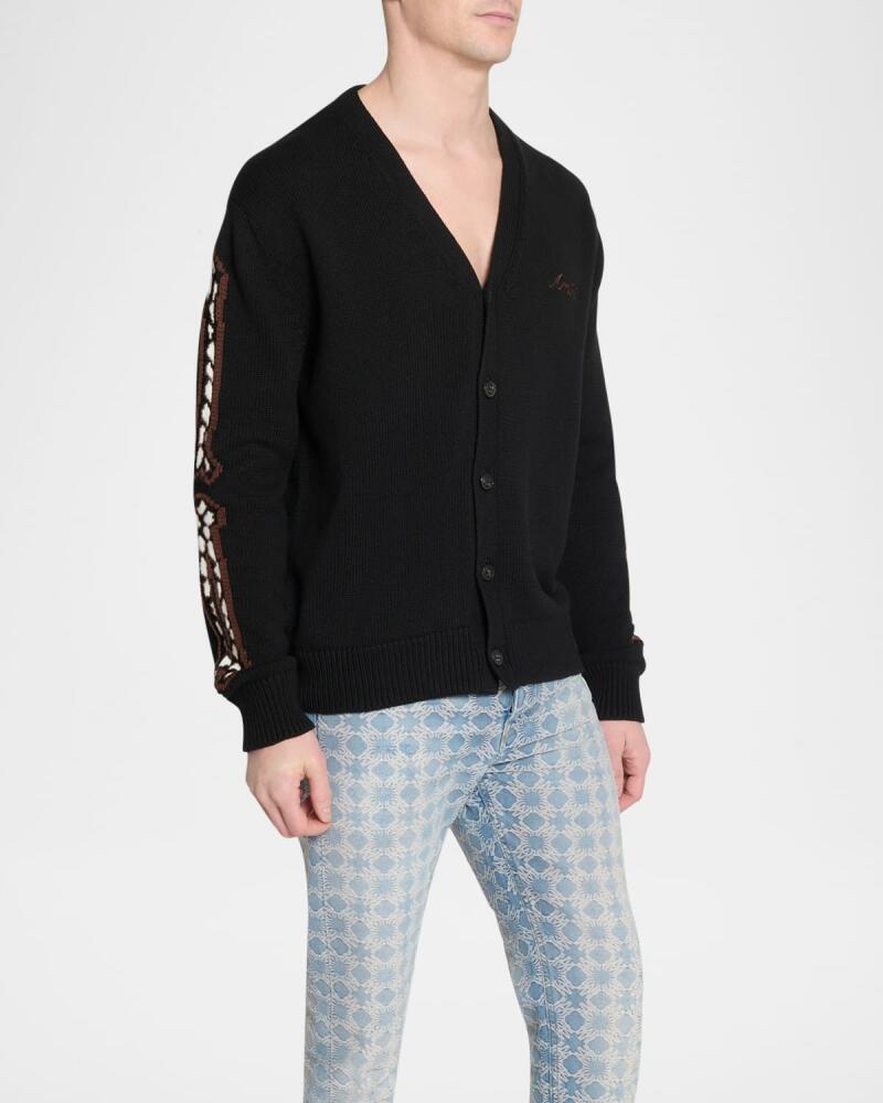 Amiri Men's Leopard Bones Cardigan Cover