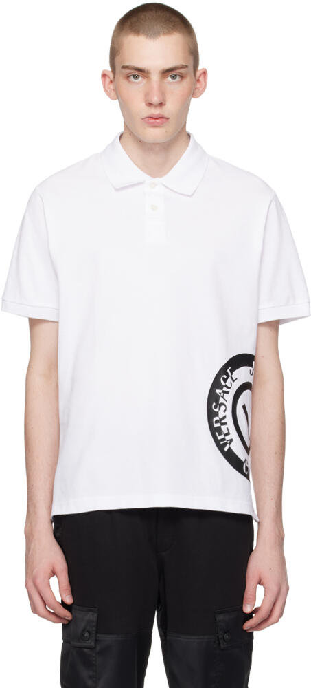 Versace Jeans Couture White V-Emblem Polo Cover