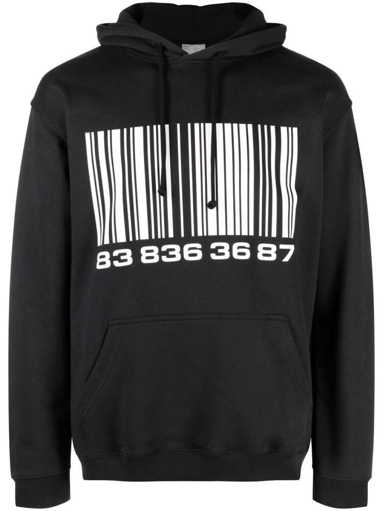 VTMNTS Big-Barcode cotton hoodie - Black Cover