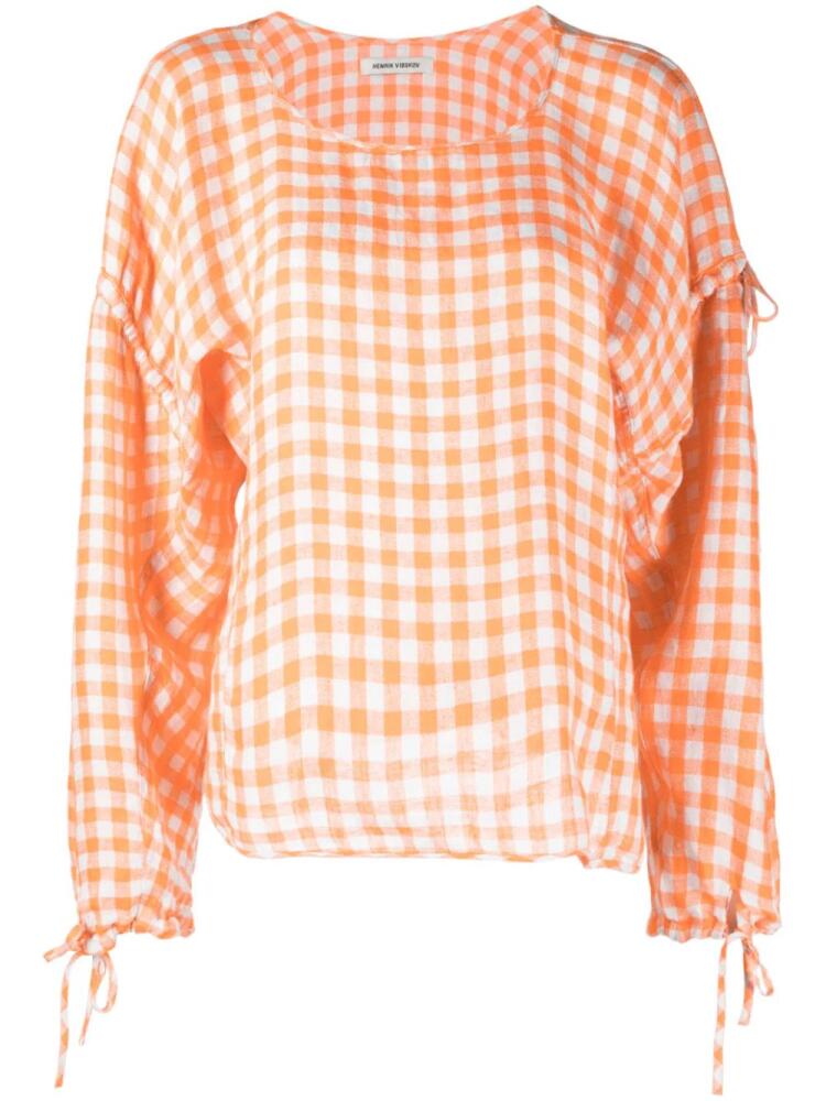 Henrik Vibskov Tapas check-print blouse - Orange Cover