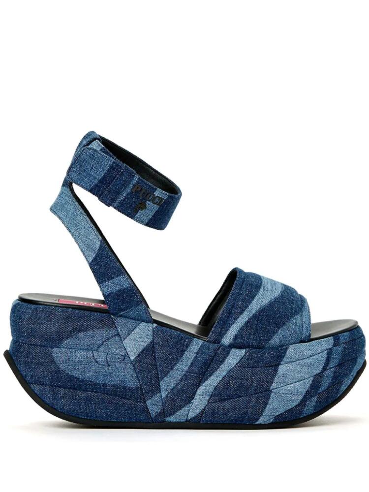 PUCCI Pucciami denim platform sandals - Blue Cover