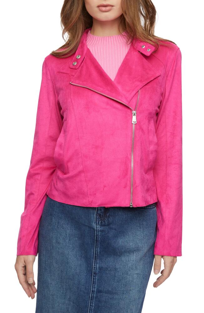 Bernardo Faux Suede Moto Jacket in Wild Berry Cover