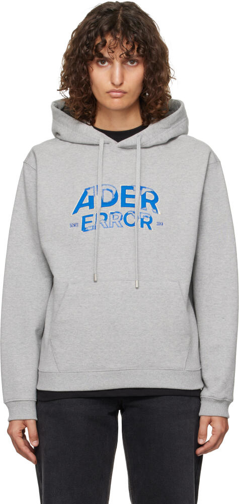 ADER error Gray Distressed Logo Hoodie Cover