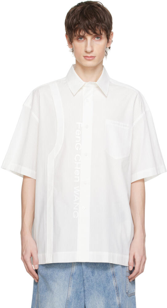 Feng Chen Wang White Striped Shirt Cover