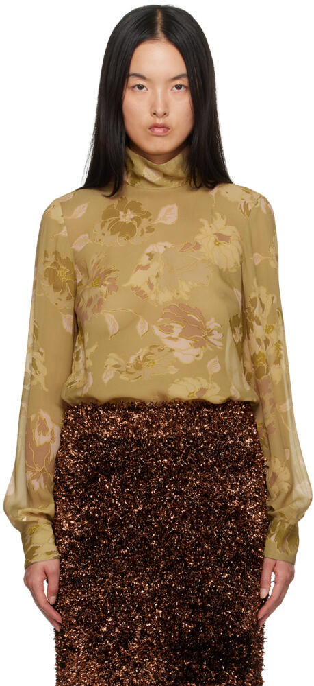 Dries Van Noten Yellow Crepe Blouse Cover