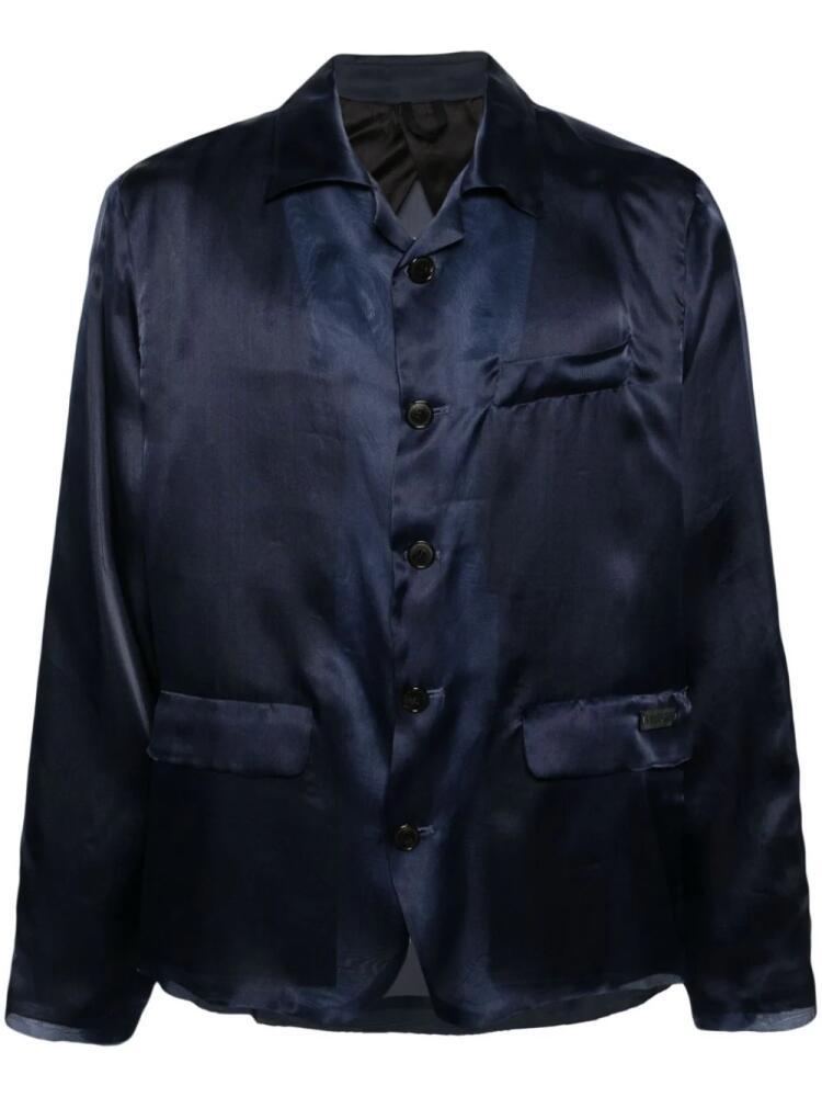 4SDESIGNS camp-collar taffeta shirt - Blue Cover