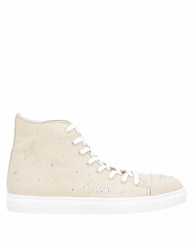 Charlotte Olympia Woman Sneakers Beige Textile fibers, Soft Leather Cover