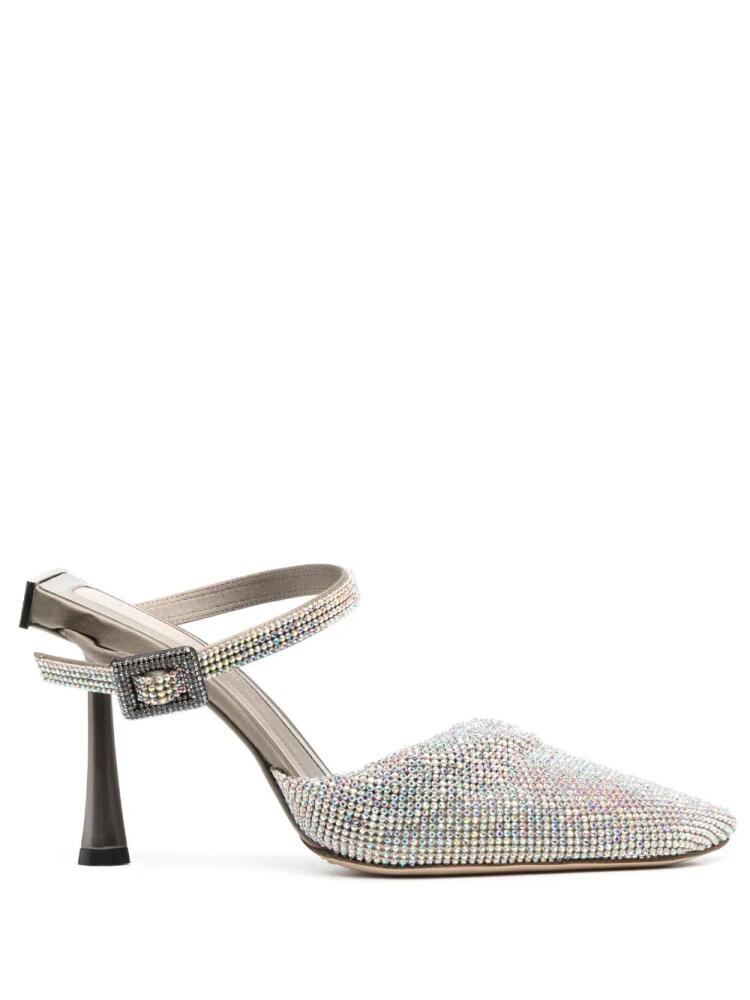 Benedetta Bruzziches Elena 95mm crystal mesh mules - Neutrals Cover