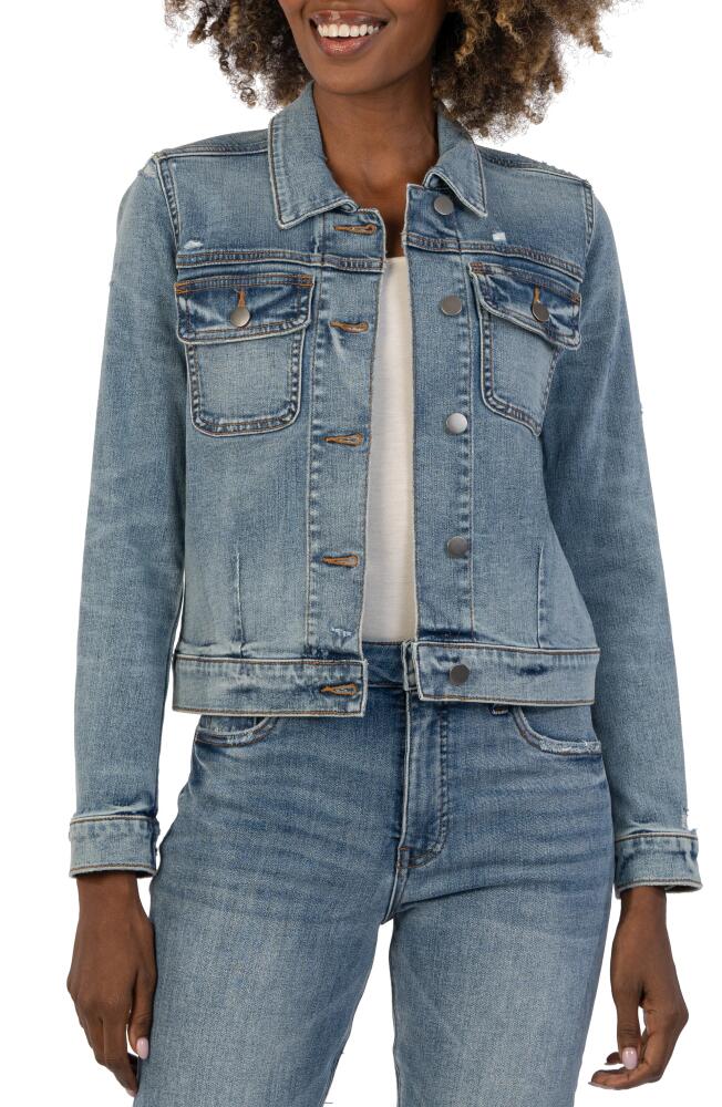 KUT from the Kloth Ada Crop Denim Jacket in Pleasant Cover