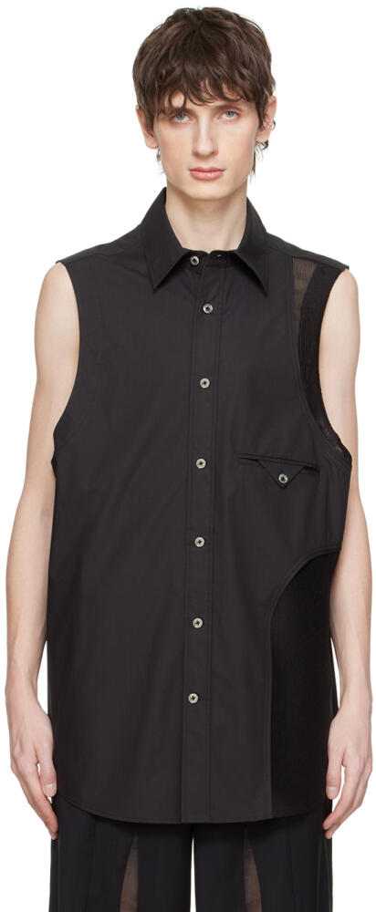 Feng Chen Wang Black Sleeveless Shirt Cover