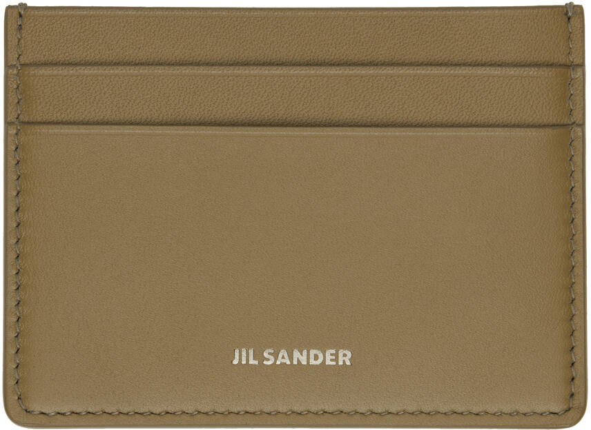 Jil Sander Khaki Credit Card Holder Cover