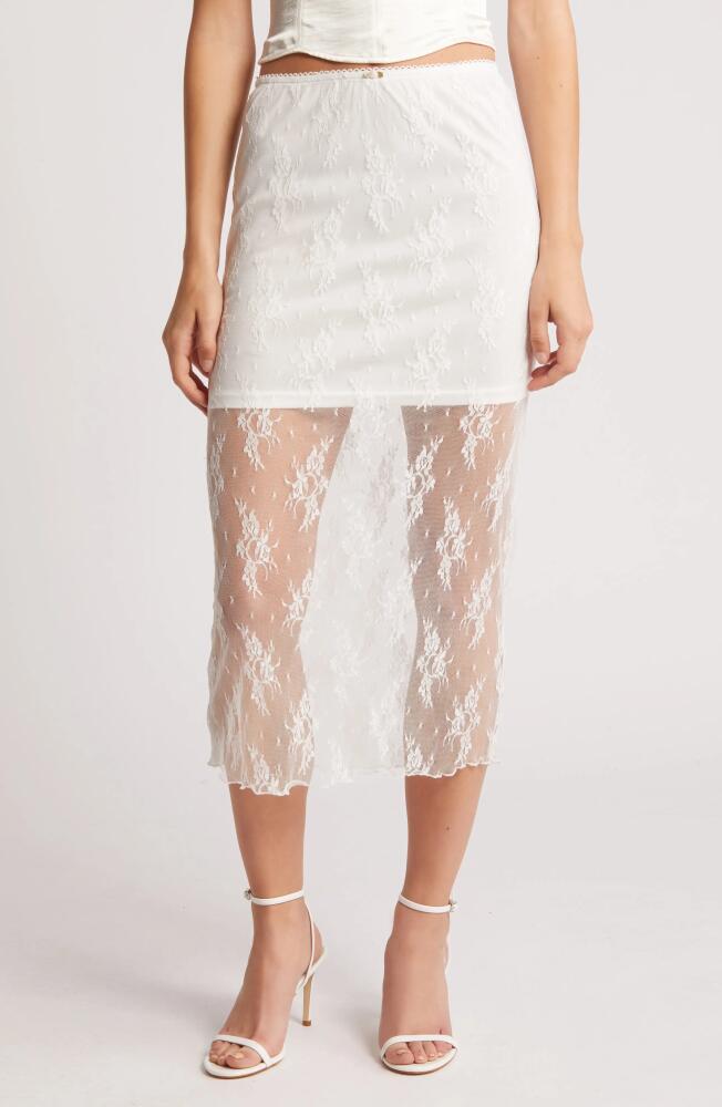 All in Favor Semisheer Lace Skirt in White Cover