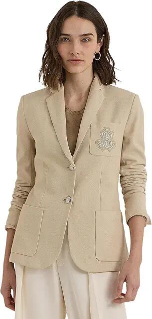 Lauren Ralph Lauren Petite Bullion Jacquard Blazer (Explorer Sand) Women's Jacket Cover