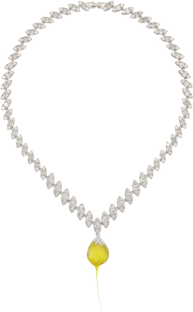 Ottolinger SSENSE Exclusive Silver & Yellow Diamond Dip Necklace Cover