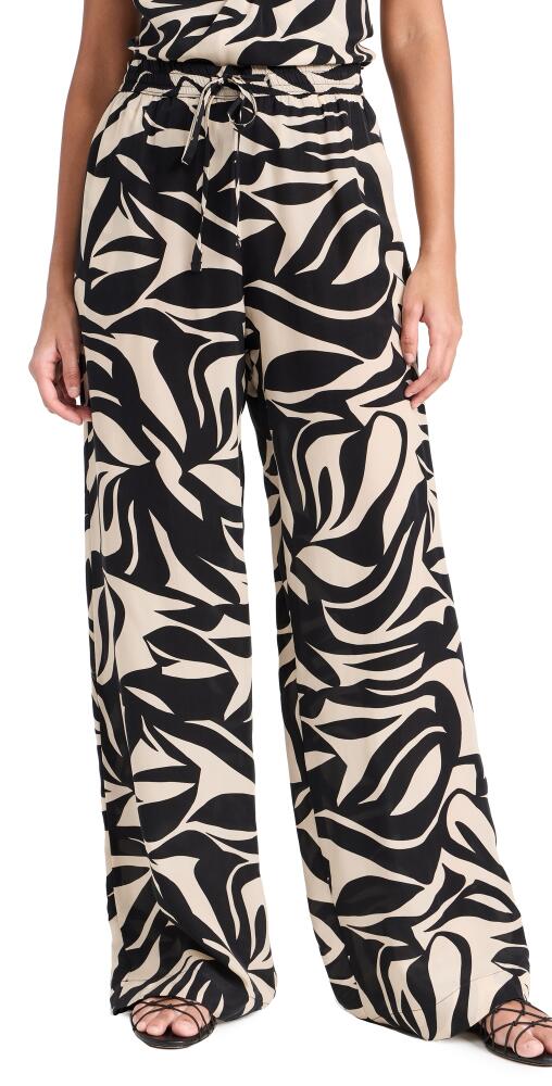 Enza Costa Resort Pants Abstract Tropical Cupro Cover