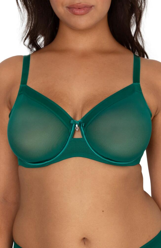 Curvy Couture Full Figure Mesh Underwire Bra in Aventurine Cover