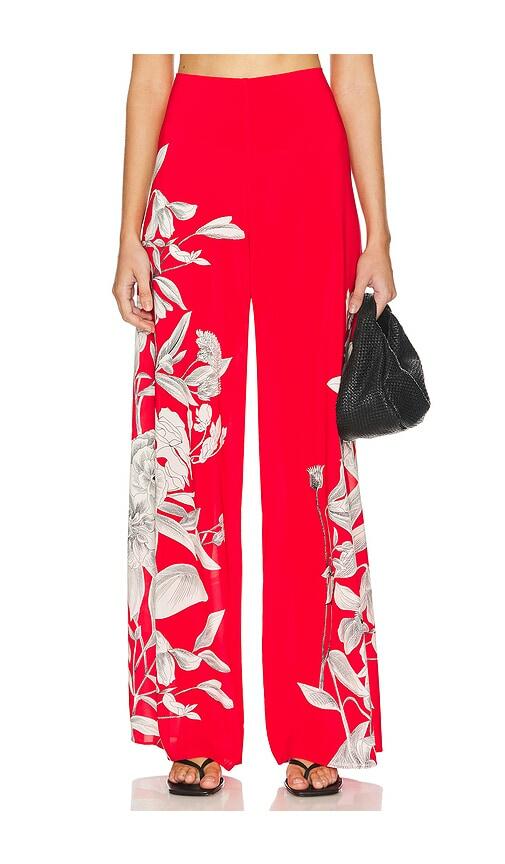 Alice + Olivia Athena Wide Leg Pant in Red Cover