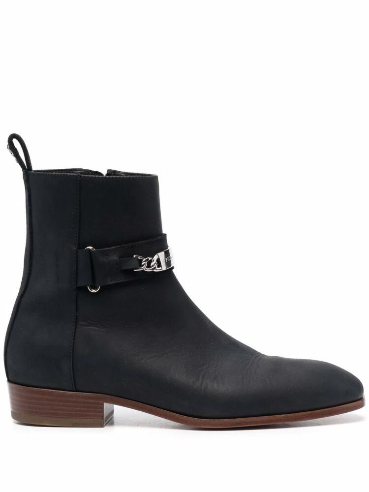 Philipp Plein Nabuk leather ankle boots - Black Cover