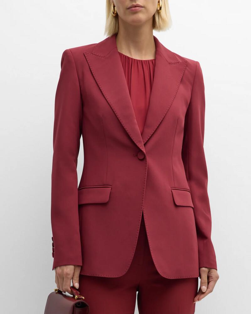 Lafayette 148 New York Single-Button Finesse Crepe Blazer Cover