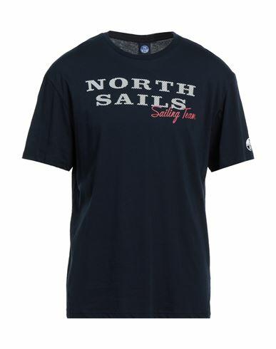 North Sails Man T-shirt Midnight blue Cotton Cover