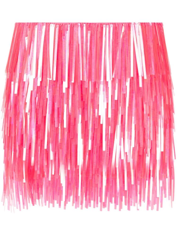 Sportmax fringe-design tiered mini skirt - Pink Cover