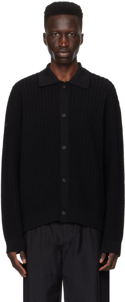 Solid Homme Black Button Cardigan Cover